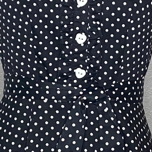 Wedtrend 1950s Style Retro Dress Womens Small Black White Polka Dot Tradwife - Picture 8 of 12